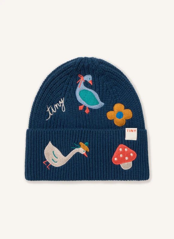 Bonnet Champignon Laine | Bleu foncé