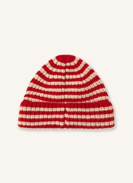 Bonnet Rayé Laine Bébé | Rouge