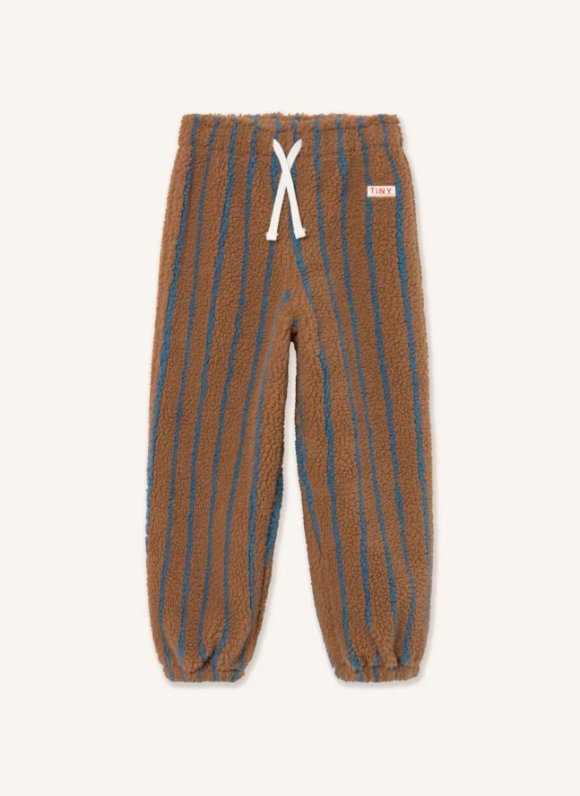 Jogger Façon Sherpa Rayé | Marron