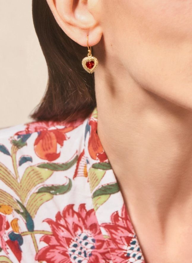 Boucle d'Oreille Gini Grenat | Grenat