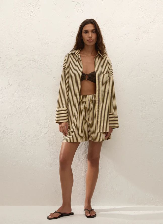 Chemise Rayures Clemente Coton | Ecru