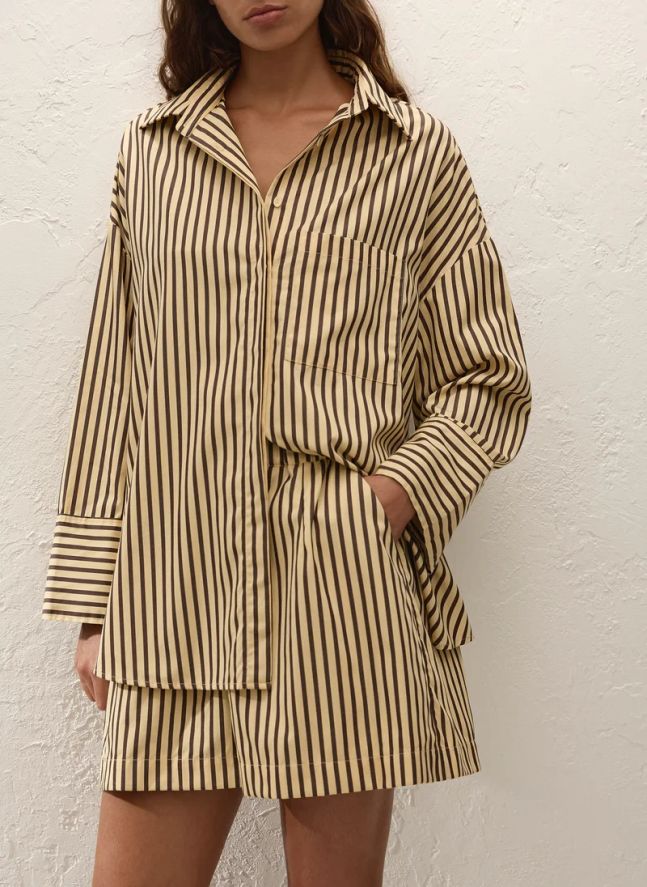 Chemise Rayures Clemente Coton | Ecru