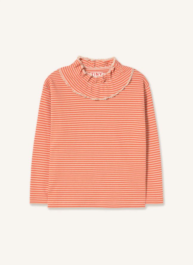T-shirt Côtelé Rayé Coton Bio | Rouge