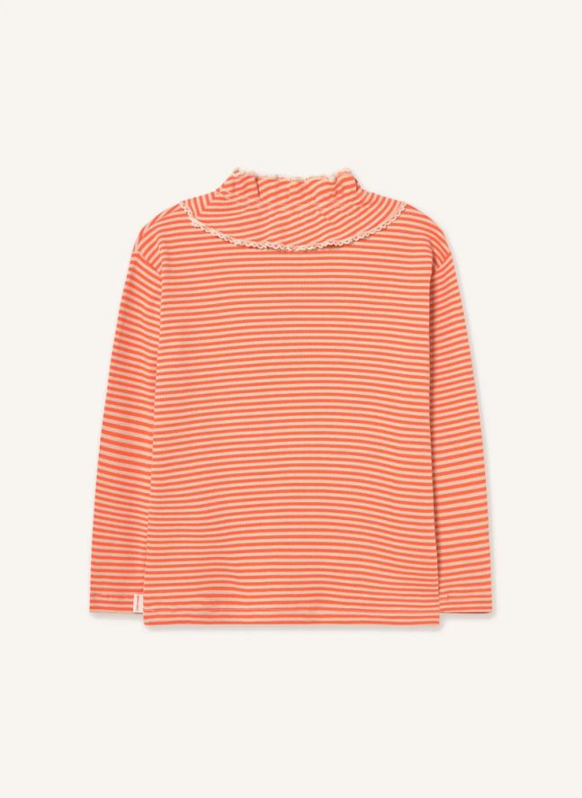 T-shirt Côtelé Rayé Coton Bio | Rouge