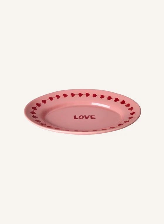 Plat en Céramique Love | Rose- Image produit n°0