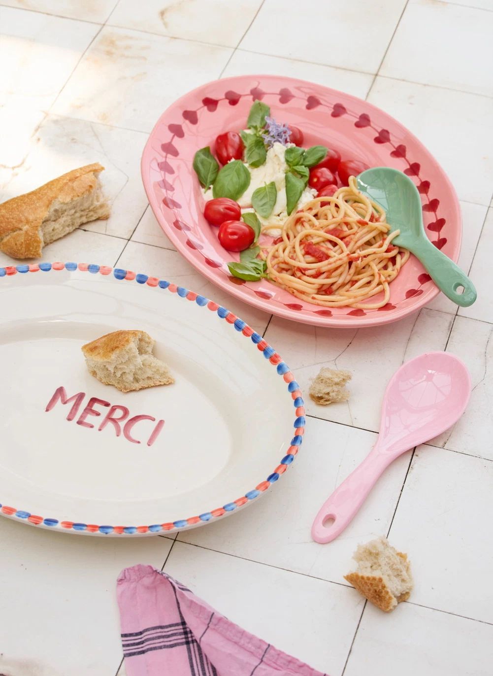 Plat en Céramique Love | Rose- Image produit n°1