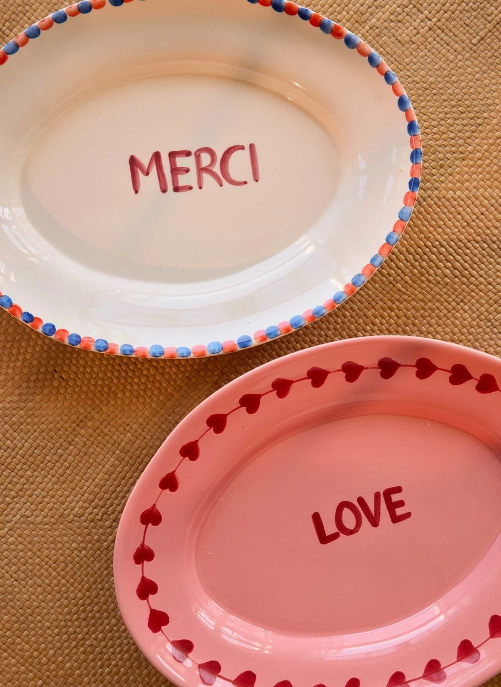 Plat en Céramique Love | Rose- Image produit n°2