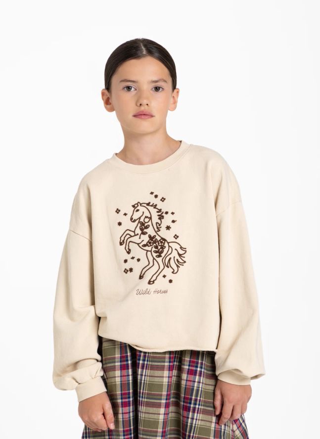 Sweat Belmont Wild Horses Coton Bio | Crème