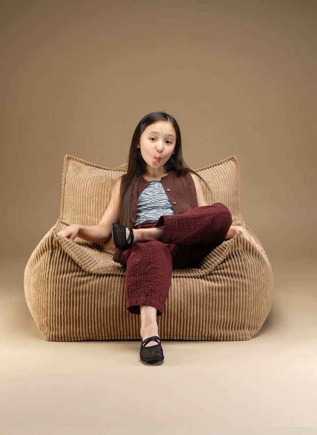 Teen Ribbed Velvet Club Armchair | Brown