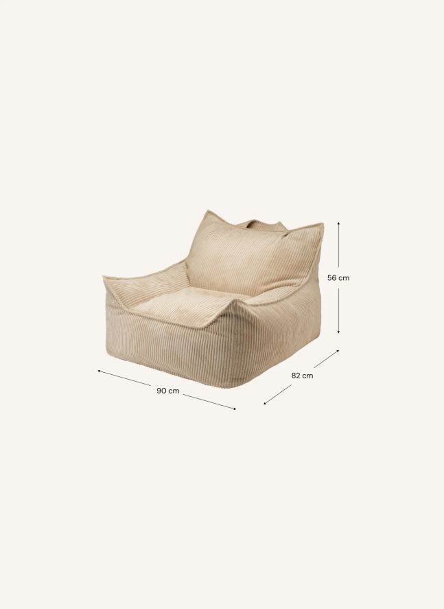 Teen Ribbed Velvet Club Armchair | Light brown