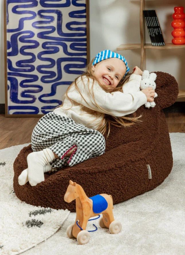 Fauteuil en teddy Bear | Marron foncé