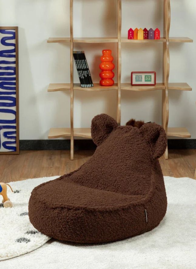 Fauteuil en teddy Bear | Marron foncé