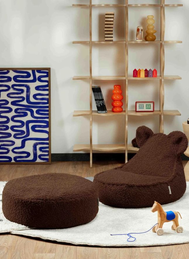 Fauteuil en teddy Bear | Marron foncé