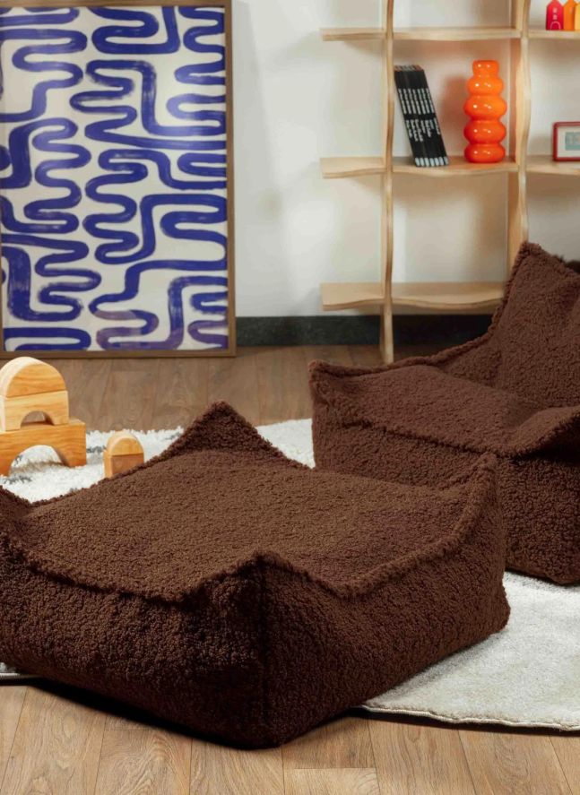 Teddy Bear Ottoman | Dark Brown