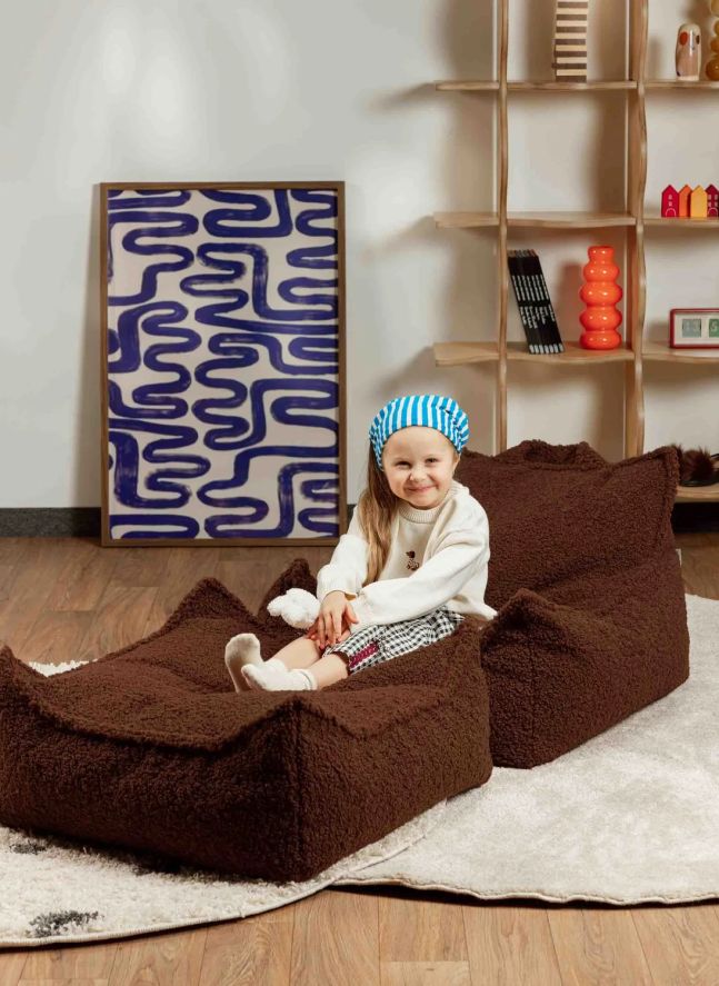 Teddy Bear Ottoman | Dark Brown