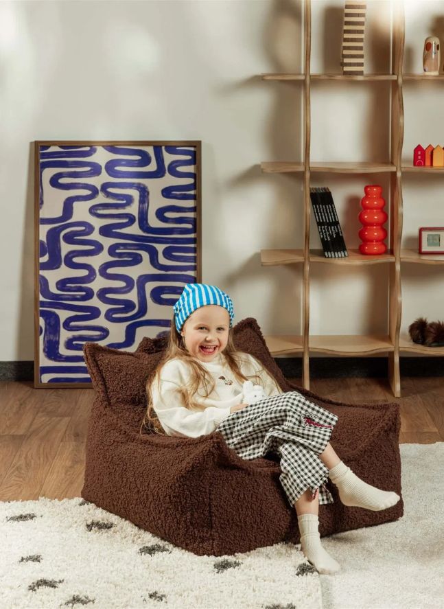 Fauteuil en teddy | Marron foncé