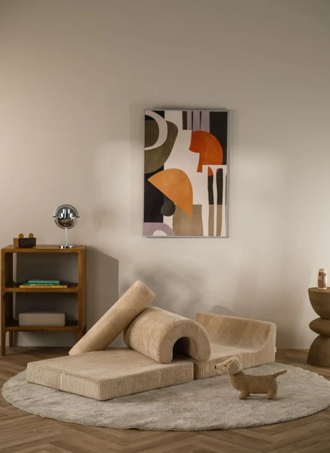 Flipster Ribbed Velvet Armchair | Light brown