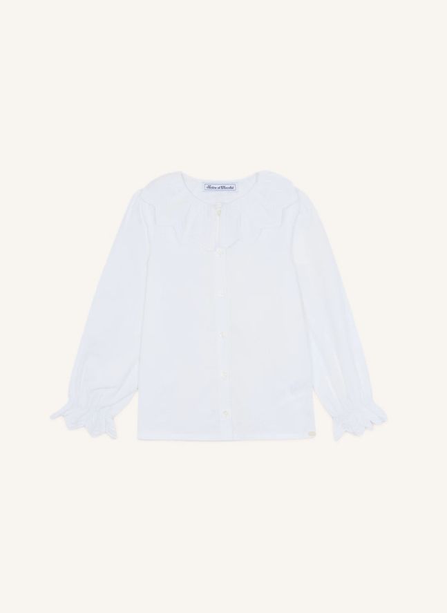 Chemise Col Volants Feston | Blanc