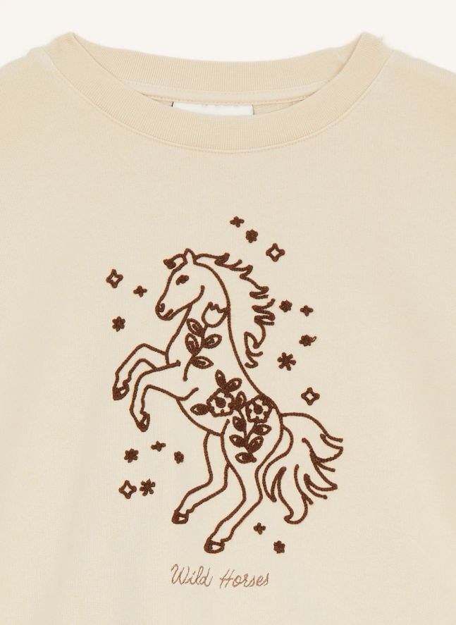 Sweat Belmont Wild Horses Coton Bio | Crème