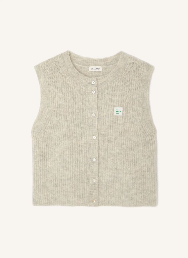 Gilet East Alpaga | Gris chiné