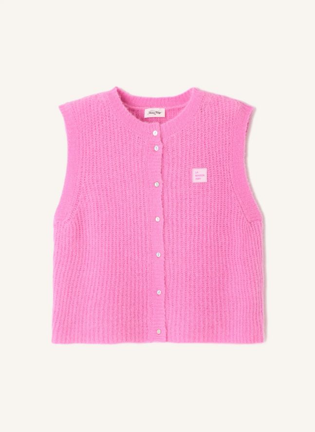 Gilet East Alpaga | Rose bonbon