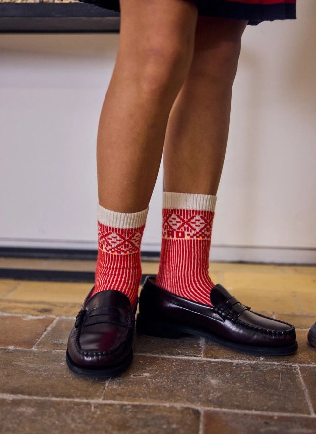 Chaussettes Bonny Laine | Rouge