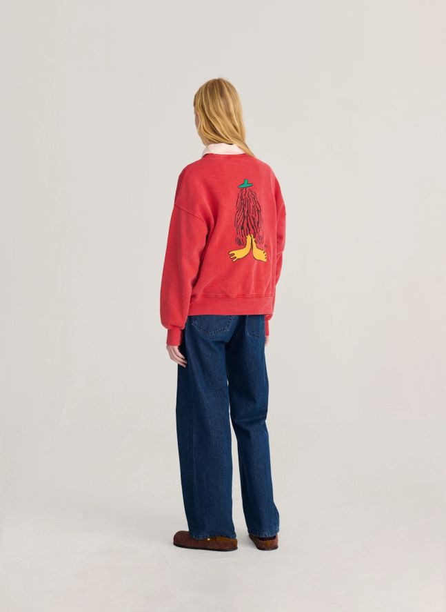 Sweat Hidden Monster Coton Bio | Rouge