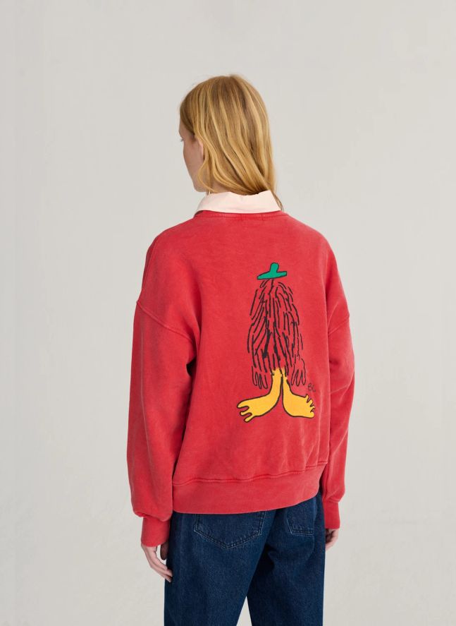 Sweat Hidden Monster Coton Bio | Rouge