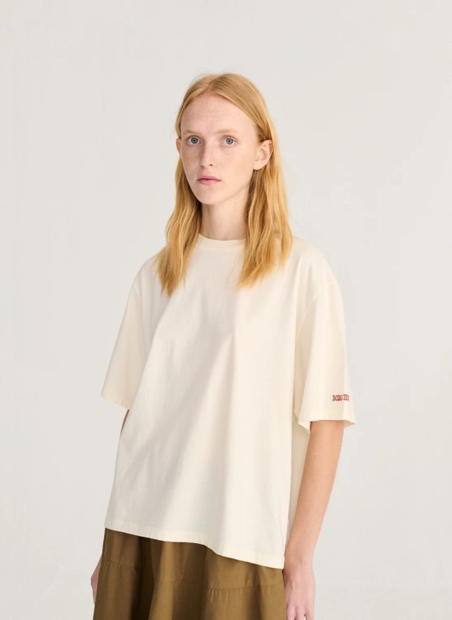 T-shirt Dark Flower Coton Bio | Blanc