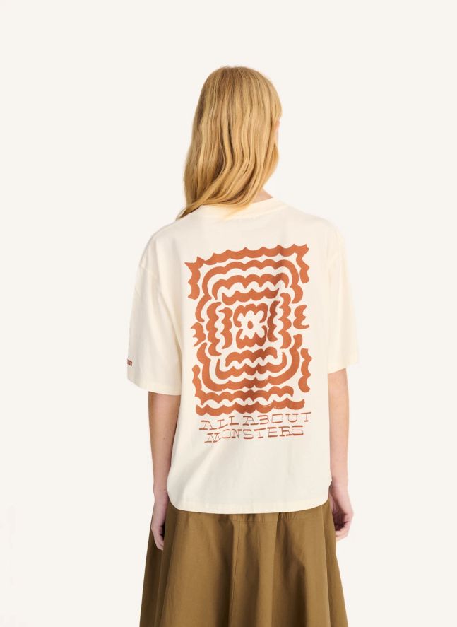 T-shirt Dark Flower Coton Bio | Blanc