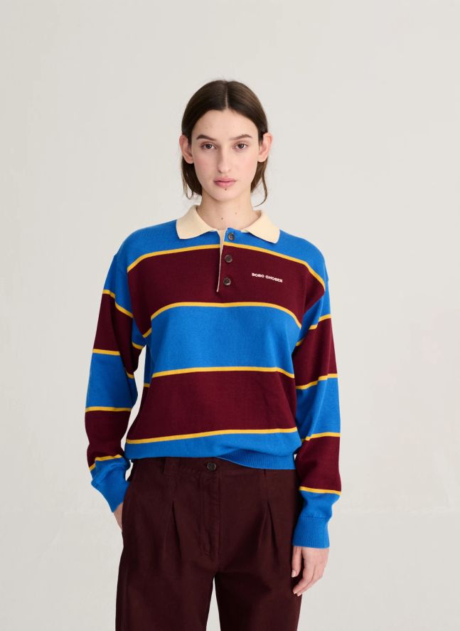 Sweat Polo Coton Bio | Bleu