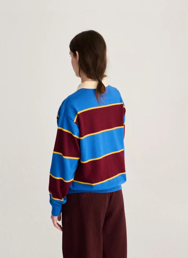 Sweat Polo Coton Bio | Bleu