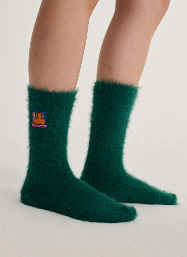 Chaussettes Tag Furry | Vert forêt