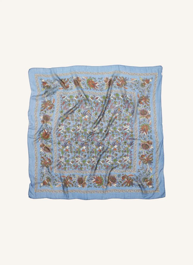 Foulard Tapisflora Taby Soie | Bleu