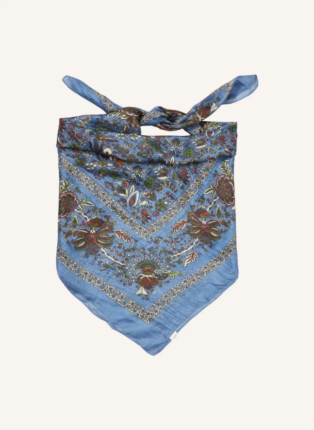 Foulard Tapisflora Taby Soie | Bleu