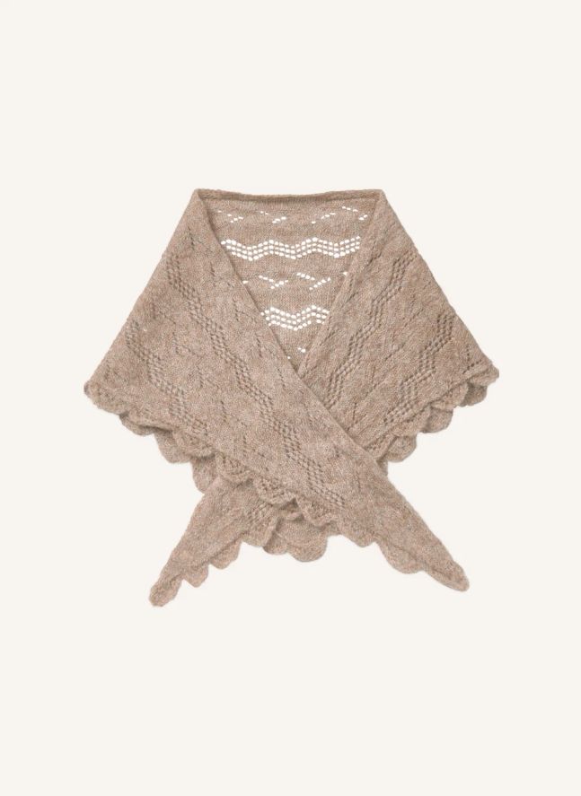 Opany Wool Triangle Scarf | Brown