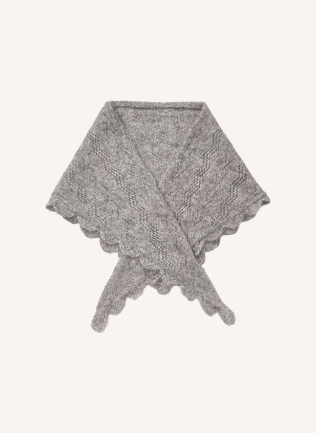 Opany Wool Triangle Scarf | Grey