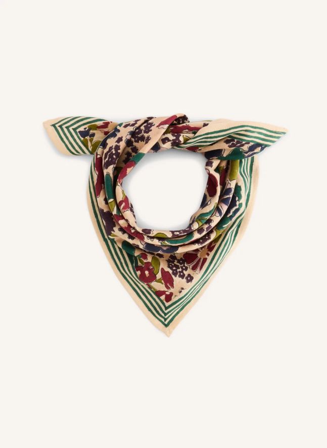 Petit Foulard Manika Fleuri | Vert
