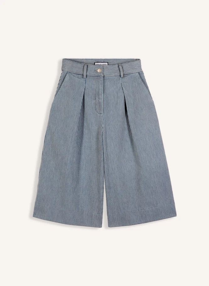 Bermuda Spencer Coton | Bleu- Image produit n°0