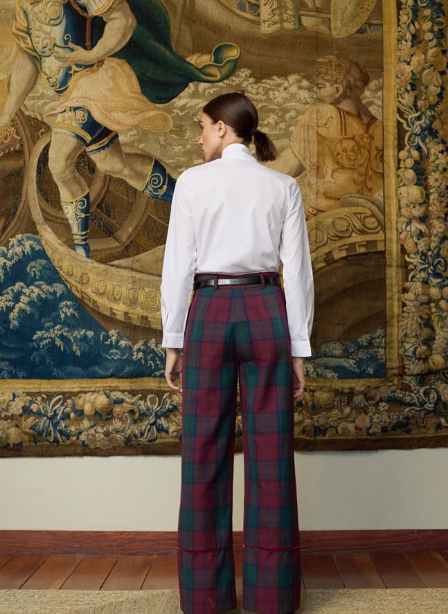 Pantalon Carreaux Romeo | Bordeaux