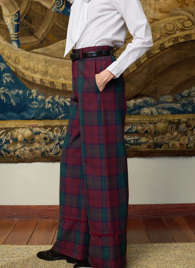 Pantalon Carreaux Romeo | Bordeaux
