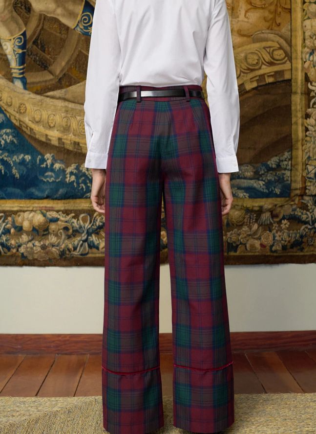 Pantalon Carreaux Romeo | Bordeaux
