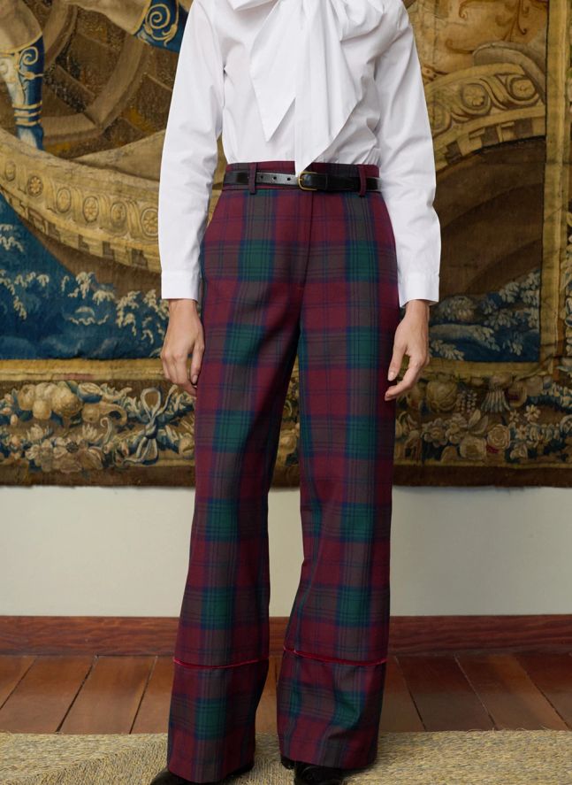 Pantalon Carreaux Romeo | Bordeaux