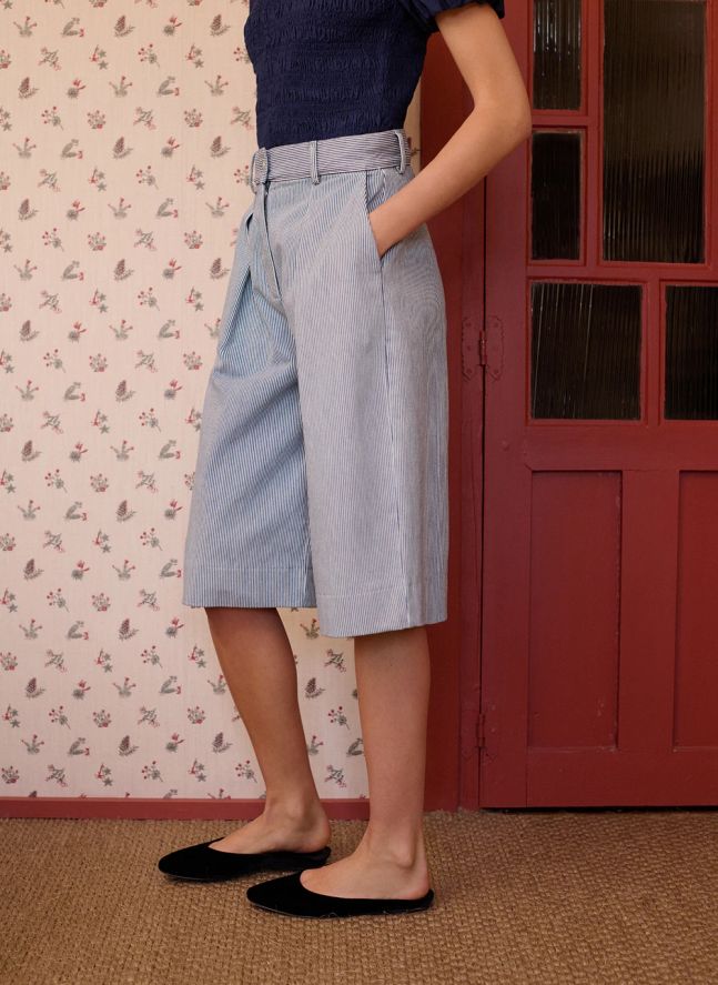 Bermuda Spencer Coton | Bleu