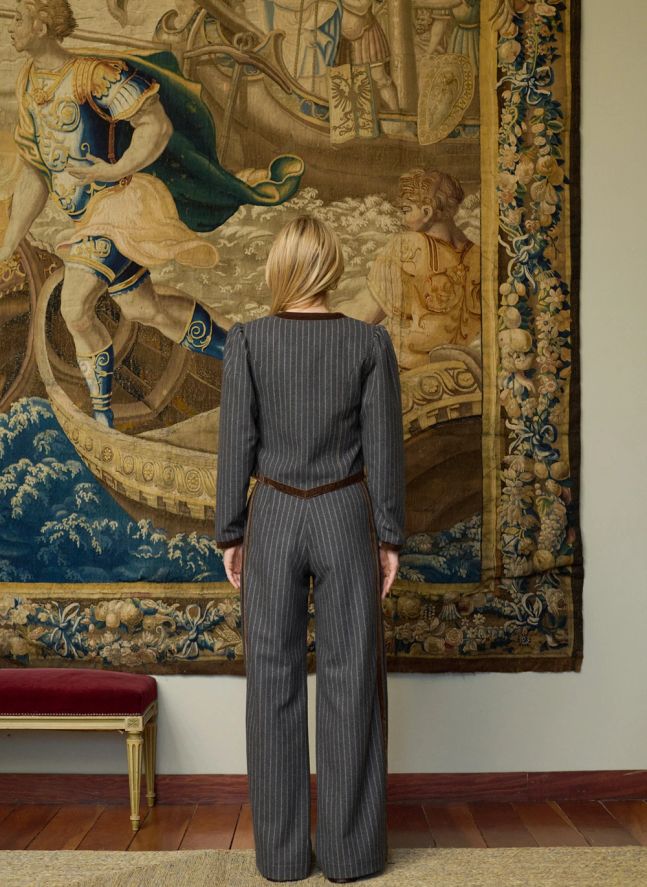 Pantalon Rayures Will Laine | Gris