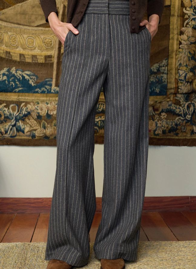 Pantalon Rayures Will Laine | Gris