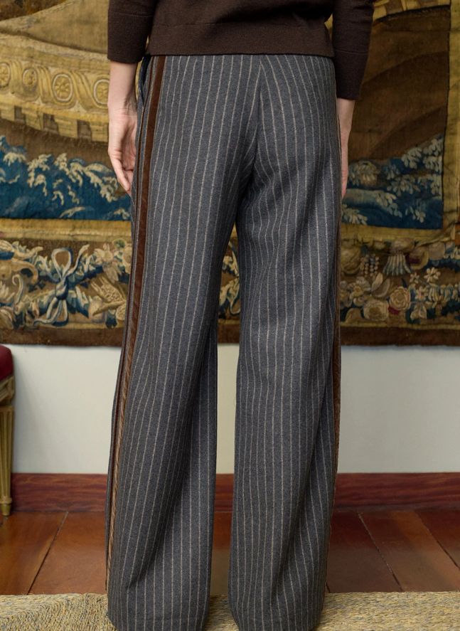Pantalon Rayures Will Laine | Gris