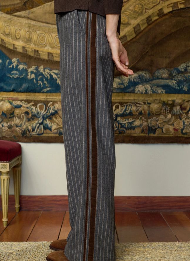 Pantalon Rayures Will Laine | Gris