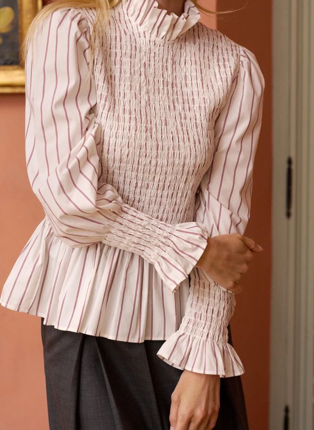 Blouse Rayures Aleria Coton | Crème