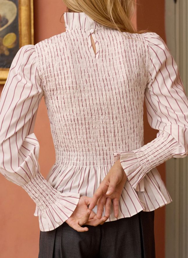 Blouse Rayures Aleria Coton | Crème